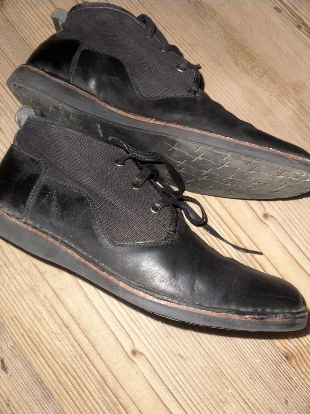 Black Lace-Up Chukka Boots